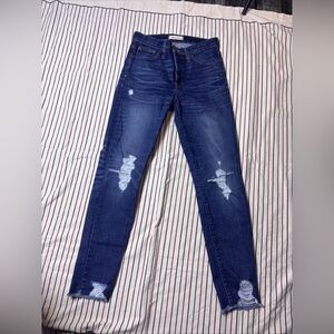 Madewell Blue Skinny‎ Distressed Jeans